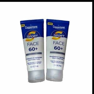 Coppertone Sport Face Sunscreen Lotion SPF 60+Bundle Lot of 2 2.5 oz Exp 10/2026